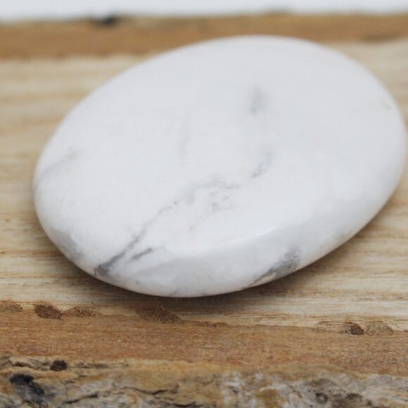 White Howlite Pocket Worry Stone - Picture 7 of 12